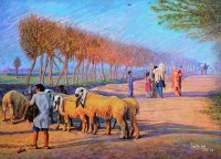 Muhammad Iqbal Latif, 21 x 29 Inch, Oil on Canvas, Landscape Painting, AC-MIL-003